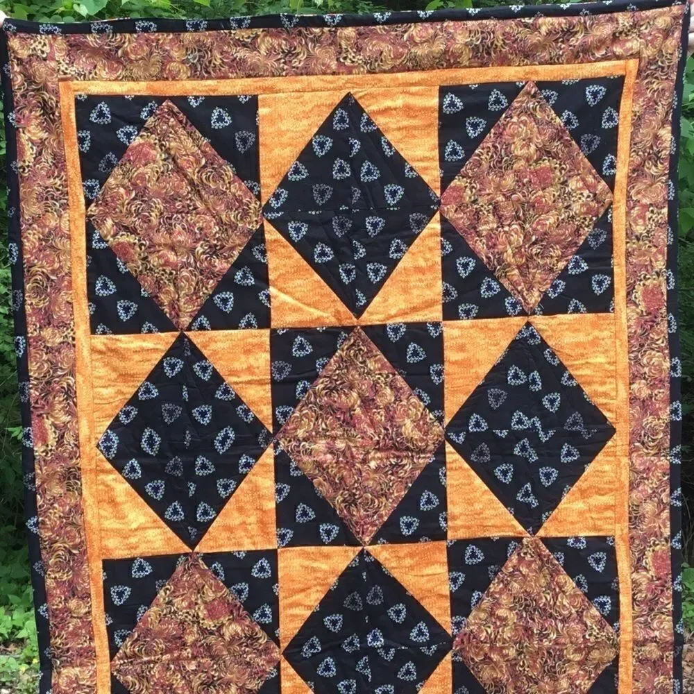 NWT HandCrafted Fall Color Quilt